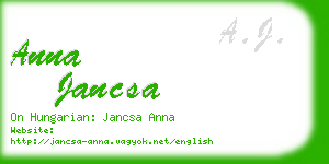 anna jancsa business card